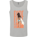 Surfing Ride the Wild Tild Surfer Mens Vest Tank Top Sports Grey