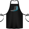 Surfing Skeleton Surf Skull Cotton Apron 100% Organic Black