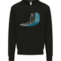 Surfing Skeleton Surf Skull Mens Sweatshirt Jumper Black