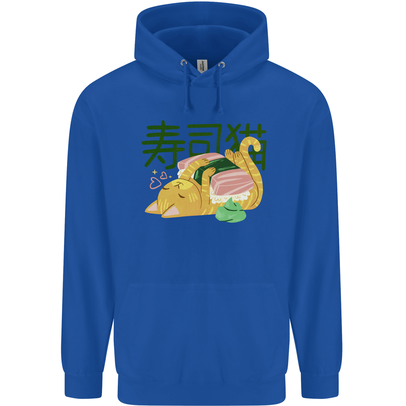 Sushi Cat Childrens Kids Hoodie Royal Blue