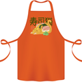 Sushi Cat Cotton Apron 100% Organic Orange