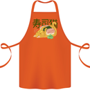 Sushi Cat Cotton Apron 100% Organic Orange