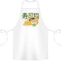 Sushi Cat Cotton Apron 100% Organic White