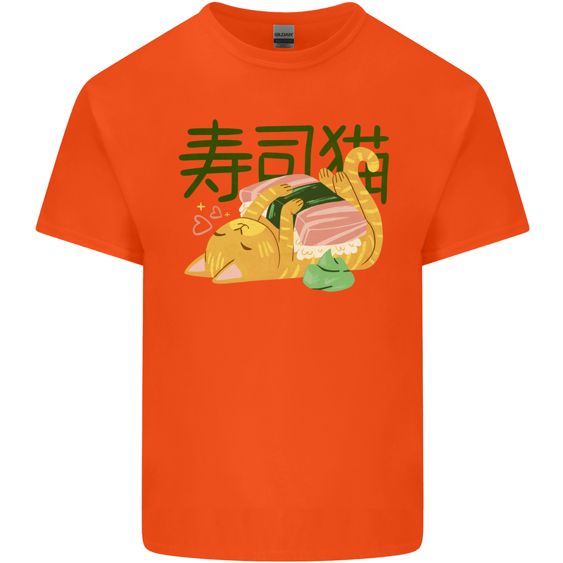 Sushi Cat Kids T-Shirt Childrens Orange