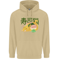 Sushi Cat Mens 80% Cotton Hoodie Sand