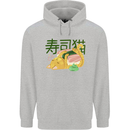 Sushi Cat Mens 80% Cotton Hoodie Sports Grey
