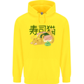 Sushi Cat Mens 80% Cotton Hoodie Yellow