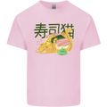 Sushi Cat Mens Cotton T-Shirt Tee Top Light Pink