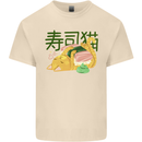 Sushi Cat Mens Cotton T-Shirt Tee Top Natural