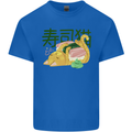 Sushi Cat Mens Cotton T-Shirt Tee Top Royal Blue