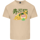 Sushi Cat Mens Cotton T-Shirt Tee Top Sand