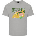 Sushi Cat Mens Cotton T-Shirt Tee Top Sports Grey