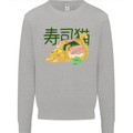 Sushi Cat Mens Sweatshirt Jumper Sports Grey