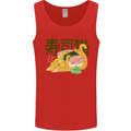 Sushi Cat Mens Vest Tank Top Red