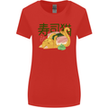 Sushi Cat Womens Wider Cut T-Shirt Red