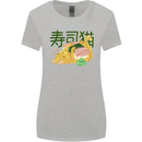 Sushi Cat Womens Wider Cut T-Shirt Sports Grey
