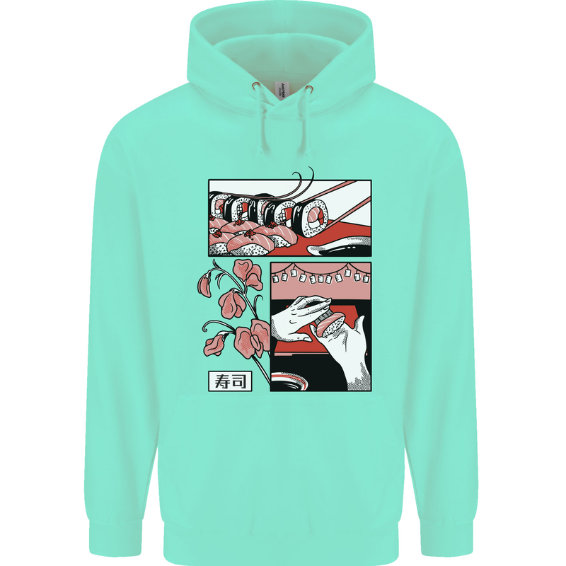 Sushi Childrens Kids Hoodie Peppermint