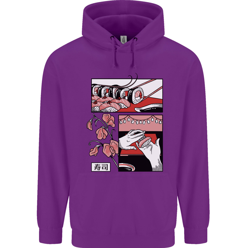 Sushi Childrens Kids Hoodie Purple