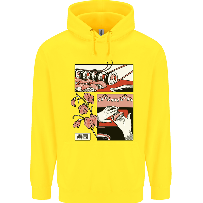 Sushi Childrens Kids Hoodie Yellow