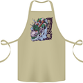 Sushi Dragon Cotton Apron 100% Organic Khaki