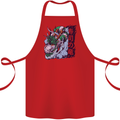 Sushi Dragon Cotton Apron 100% Organic Red