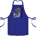 Sushi Dragon Cotton Apron 100% Organic Royal Blue