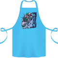 Sushi Dragon Cotton Apron 100% Organic Turquoise