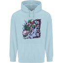 Sushi Dragon Mens 80% Cotton Hoodie Light Blue