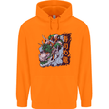 Sushi Dragon Mens 80% Cotton Hoodie Orange