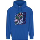 Sushi Dragon Mens 80% Cotton Hoodie Royal Blue