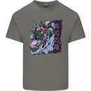 Sushi Dragon Mens Cotton T-Shirt Tee Top Charcoal