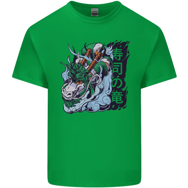 Sushi Dragon Mens Cotton T-Shirt Tee Top Irish Green
