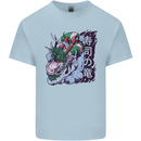 Sushi Dragon Mens Cotton T-Shirt Tee Top Light Blue