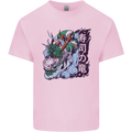 Sushi Dragon Mens Cotton T-Shirt Tee Top Light Pink