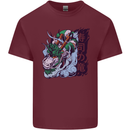 Sushi Dragon Mens Cotton T-Shirt Tee Top Maroon