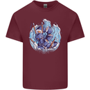 Sushi Dragon Mens Cotton T-Shirt Tee Top Maroon