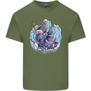 Sushi Dragon Mens Cotton T-Shirt Tee Top Military Green