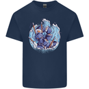 Sushi Dragon Mens Cotton T-Shirt Tee Top Navy Blue