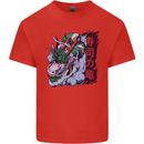 Sushi Dragon Mens Cotton T-Shirt Tee Top Red