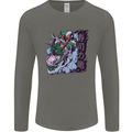 Sushi Dragon Mens Long Sleeve T-Shirt Charcoal