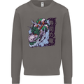 Sushi Dragon Mens Sweatshirt Jumper Charcoal