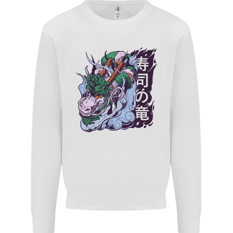 Sushi Dragon Mens Sweatshirt Jumper White