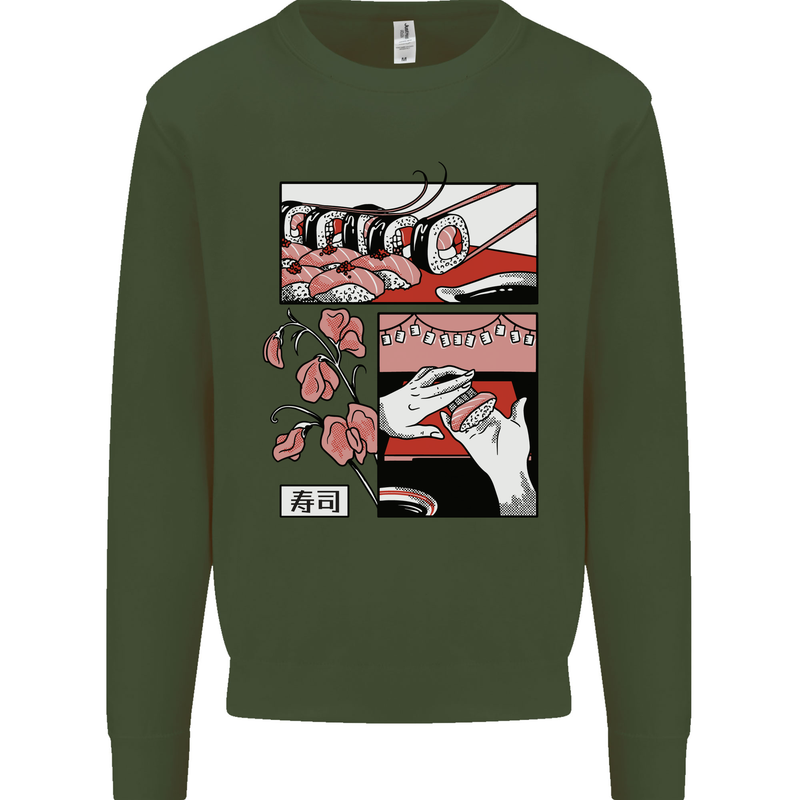 Sushi Kids Sweatshirt Jumper Forest Green