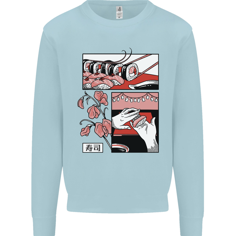 Sushi Kids Sweatshirt Jumper Light Blue