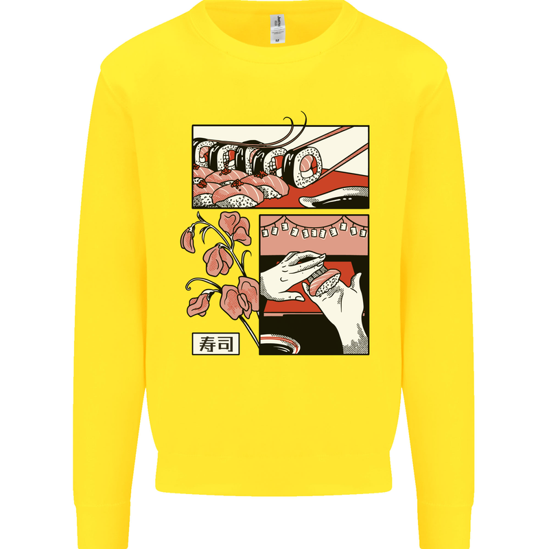 Sushi Kids Sweatshirt Jumper Yellow