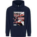 Sushi Mens 80% Cotton Hoodie Navy Blue