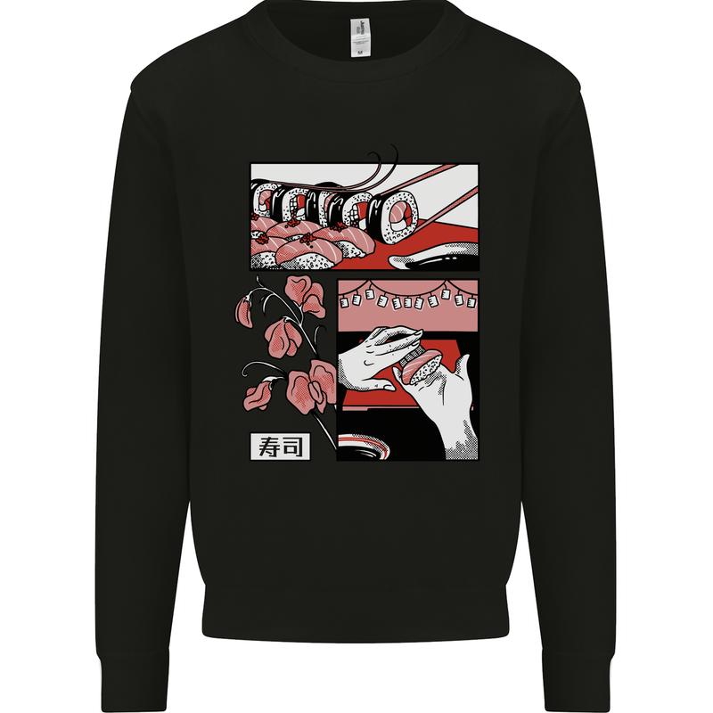 Sushi Mens Sweatshirt Jumper Black