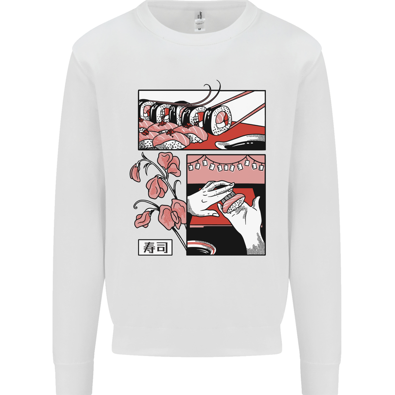 Sushi Mens Sweatshirt Jumper White