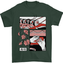 Sushi Mens T-Shirt 100% Cotton Forest Green