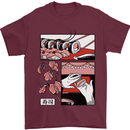 Sushi Mens T-Shirt 100% Cotton Maroon